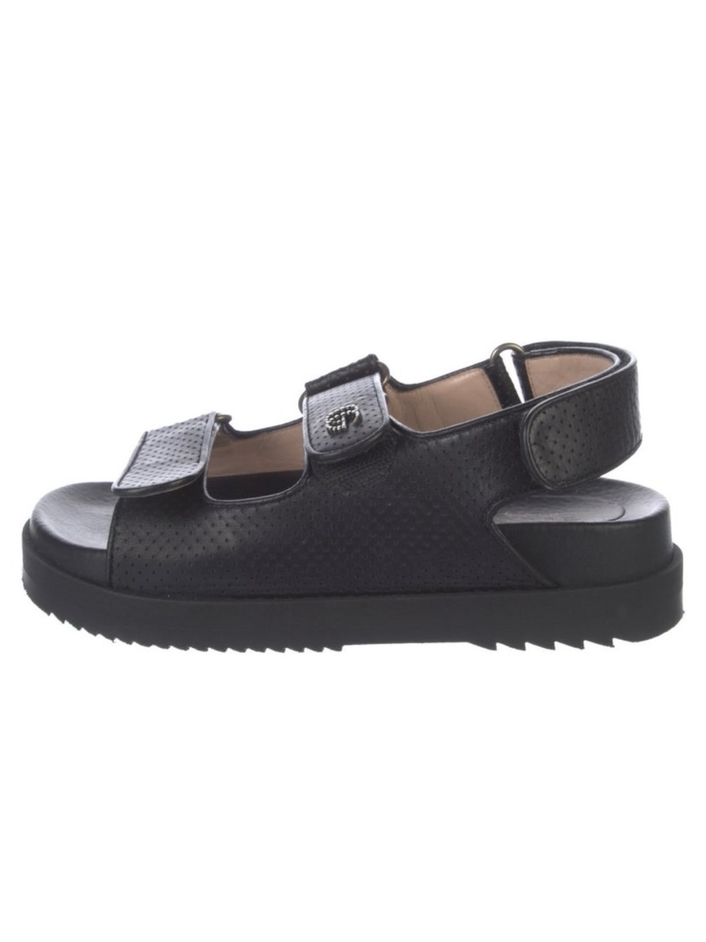 Gucci Black Adjustable Strap Sandals